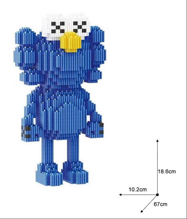 Ladyshome- ブロック Sesame Street ：クッキーモンスター ブルー「141mm」